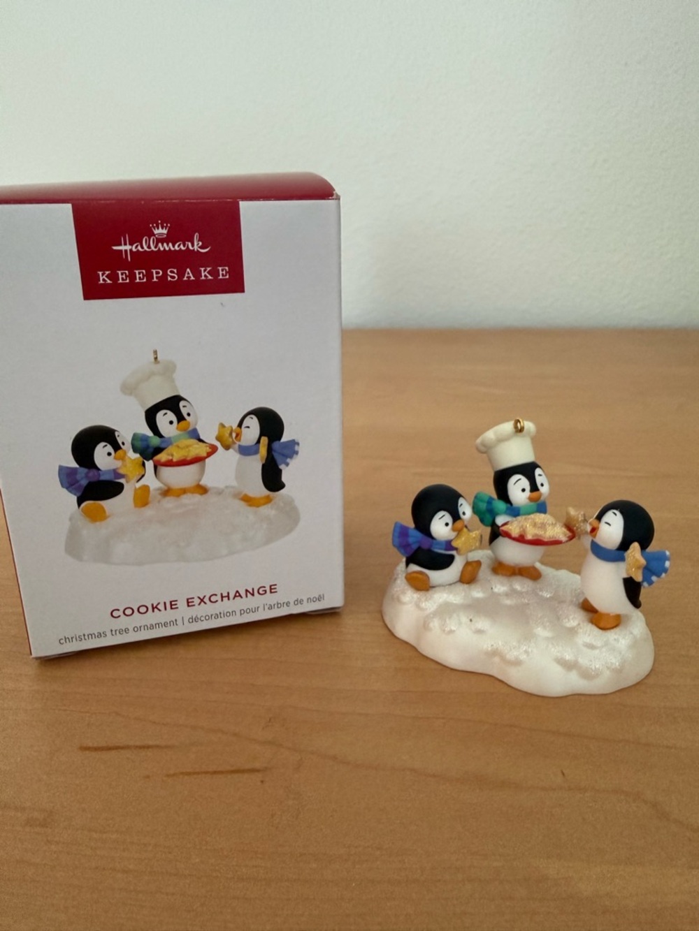 Hallmark Penguin Cookie Exchange Ornament - White, Black, Blue, Gold